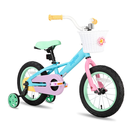 JOYSTAR 12 14 16 Inch Kids Bike for 2-7 Years Girls 33-53 Inch Tall, Toddler Girl Bike with Training Wheels, Rainbow Bikes
