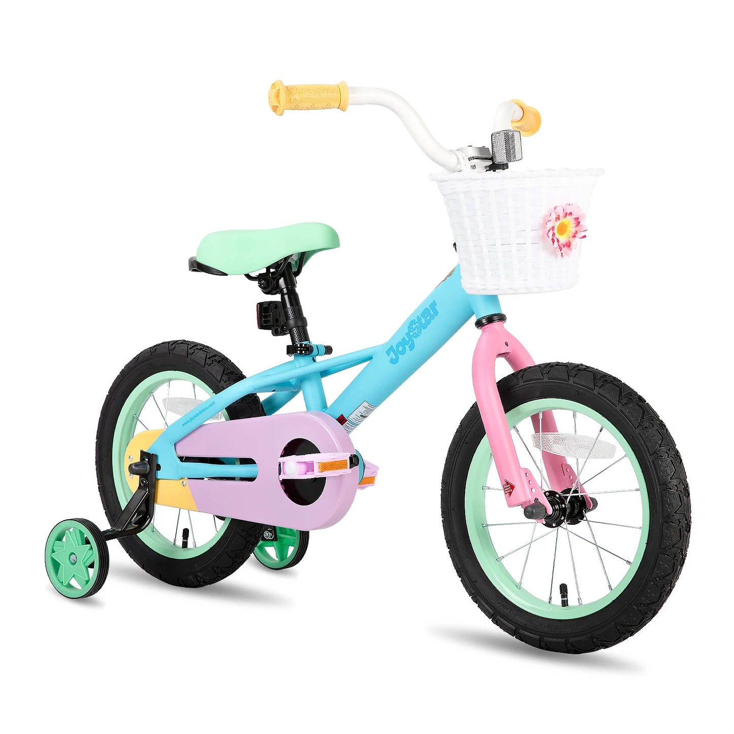 JOYSTAR 12 14 16 Inch Kids Bike for 2-7 Years Girls 33-53 Inch Tall, Toddler Girl Bike with Training Wheels, Rainbow Bikes