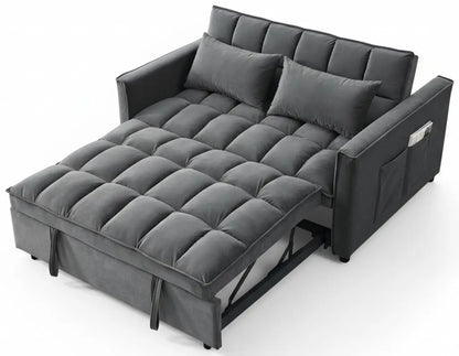 3 in 1 Convertible Sleeper Sofa Bed, Futon Couches for Living Room with Side Pocket | Adjustable Backrest| Velvet, Customized