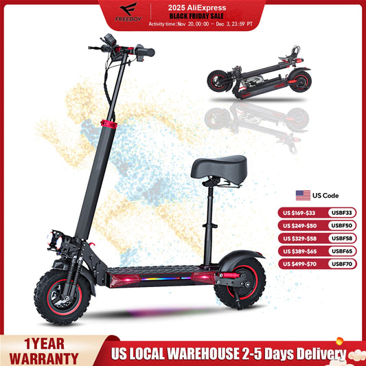 FREEBOY J11PLUS/J11MAX/J01 1200/800W Off-road Electric Scooter with Seat, 1-year Quality Guarantee Foldable Commuting E-scooter