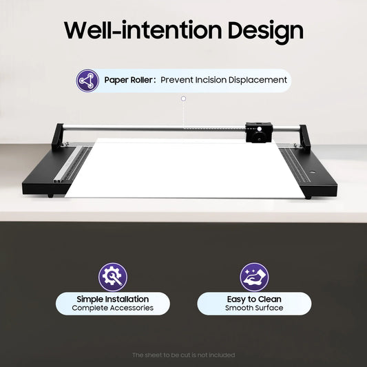 Professional Rotary Paper Trimmer Manual Heavy Duty Rolling Cutter Precision Rotary Paper Trimmer for Photo Paper Black