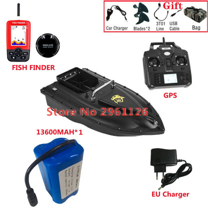 600M GPS Sonar Fish Exploration High Speed Remote Control Bait Boat Model 1.5KG 16GPS Constant Speed Cruise RC Bait Boat Model