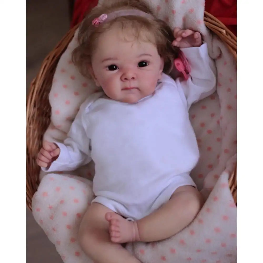 Risbecko Adorable 18-Inch Lifelike Reborn Baby Doll - Realistic Details, Handmade Look - Perfect for Collectors & Gifts