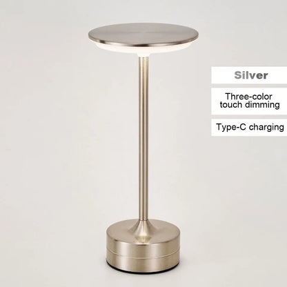 Vintage Metal LED Desk Lamp Touch Control Adjustable Brightness Rechargeable Portable Office Bedroom Living Room Bar Ambient