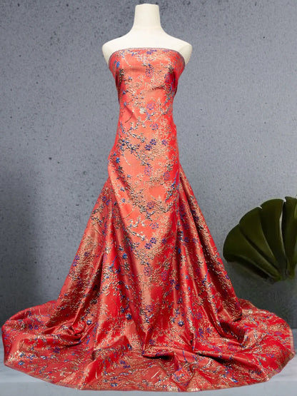 Kalume African Brocade Jacquard Lace Fabric 2025 High Quality Gilding Lace Fabric Ship From U.S. 2-5Days for Sewing Dress F3464