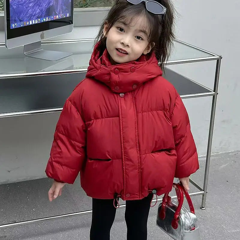 Children Korean Version Boys Girls Thickened Down Clothing Baby Warm Foreign-style Jacket Red Bread Clothing Winter