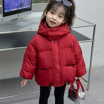 Children Korean Version Boys Girls Thickened Down Clothing Baby Warm Foreign-style Jacket Red Bread Clothing Winter