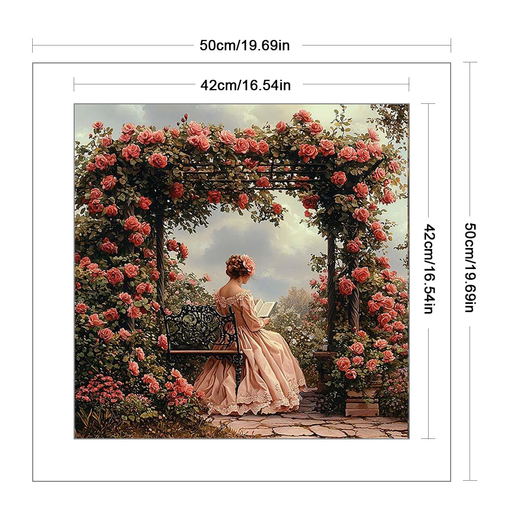 Full Embroidery cotton Thread 11CT Printed Girl Cross Stitch Kit Art 50x50cm