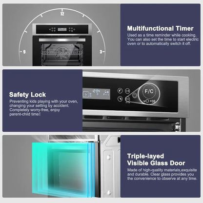 24" Built-in Electric Ovens with 11 Functions, 2800W, 240V, 2.5Cu.