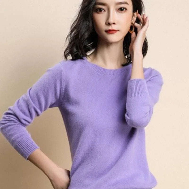 New Women Sweater O-neck Autumn Winter Basic Pullover Warm Casual Pulls Jumpers Korean Fashion Spring Knitwear Bottoming Shirt