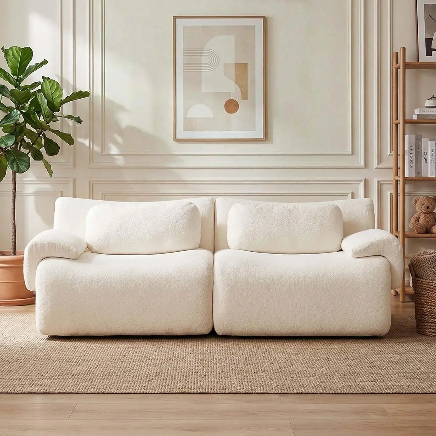 72" Loveseat Cloud Couch Sofa, Modular Boneless Sectional with Memory Foam, 2 Seater Chenille Sofas No Assembly,, Customized