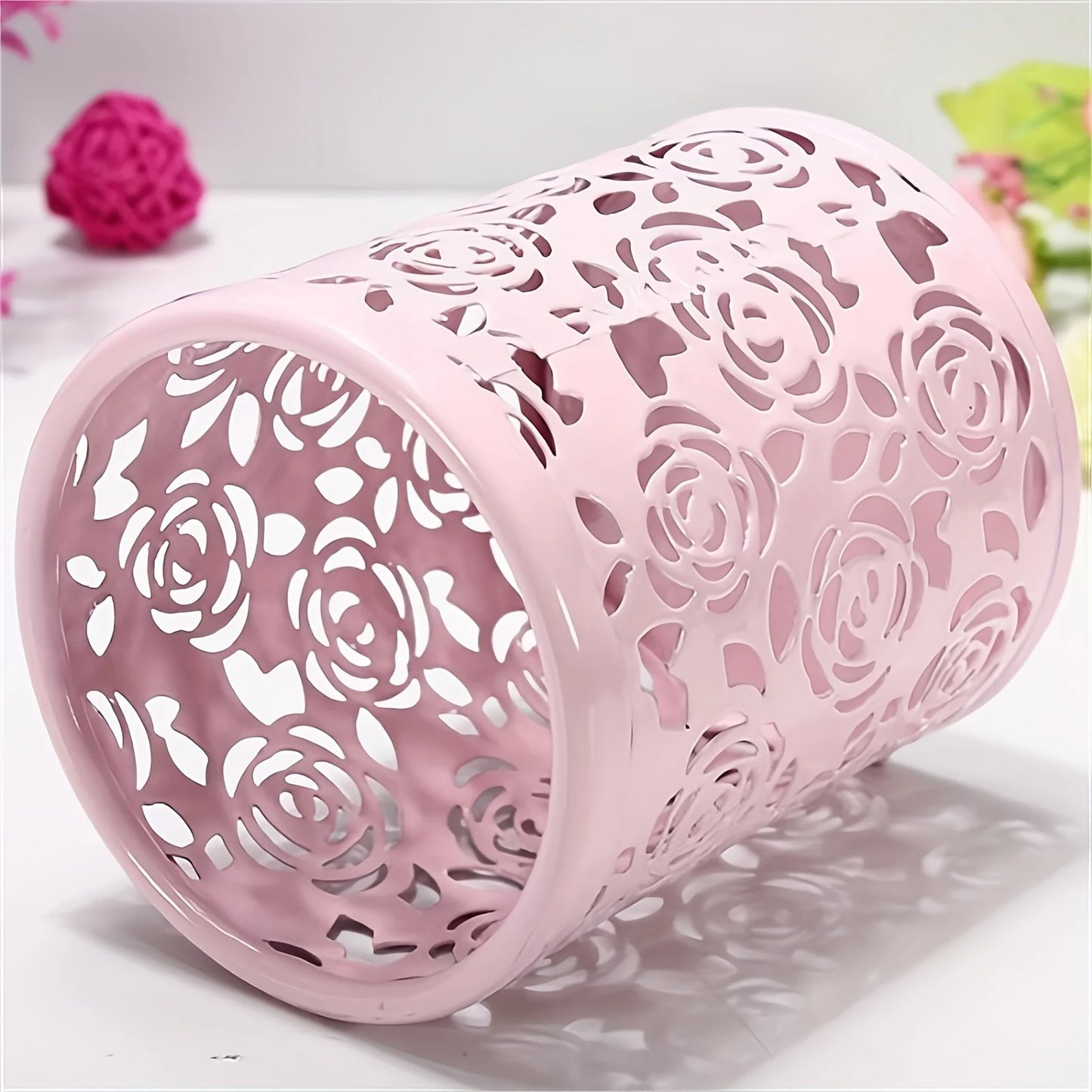 1pc Rose Flower Pen Holder, Durable, Wear-Resistant Desk Organizer for Students, Teachers, and Office Supplies, Stationery Rack