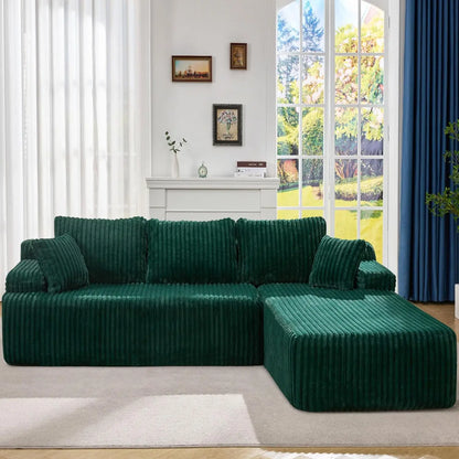 3 Seat L-Shape Memory Foam Modular Sectional Sofa Couch for Living Room Customized Home Furniture