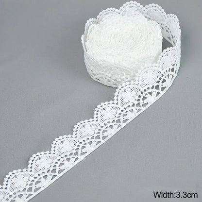 5Yard/rol White Lace Ribbon Tape Fabric Wedding Decoration Gift Wrapping Embroidered Lace Trim DIY Clothes Sewing Craft Supplies