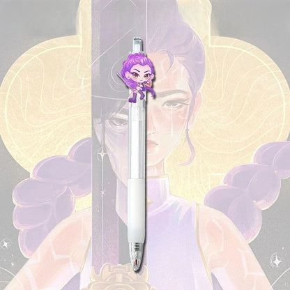 3Pcs KPop Demon Hunters Black Pen Student Take An Exam Draw Game Anime Cartoon Figure Stationery Study Supplies Kids Gift S