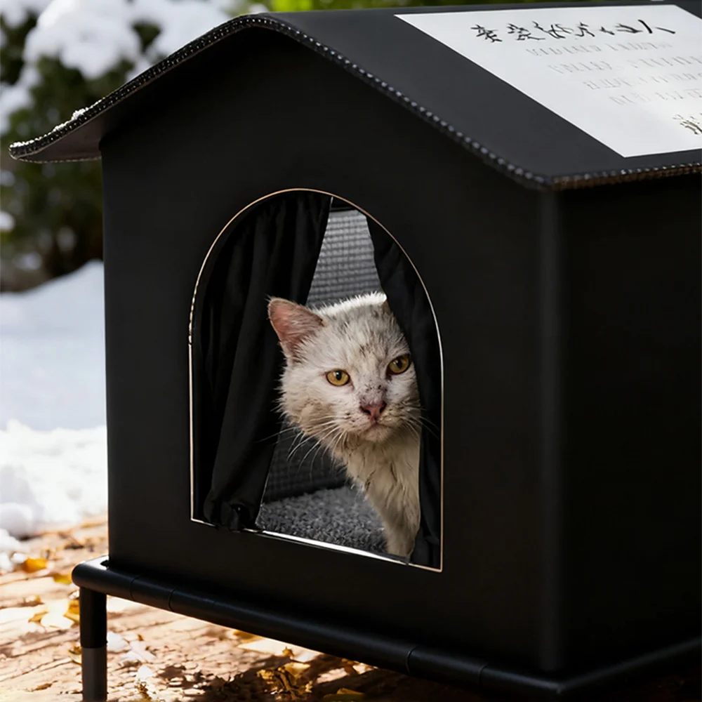 Cat House for Indoor and Outdoor CatsWaterproof Fully Insulated Shelter for Stray and Feral Cats Great for Cat Beds for Outdoor