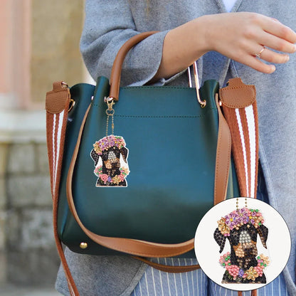 5/6PCS Diamond Painting Art Keychains Full Drill Keyring Butterfly Owl Double Sided Pendant Rhinestone Painting Pendant Ornament