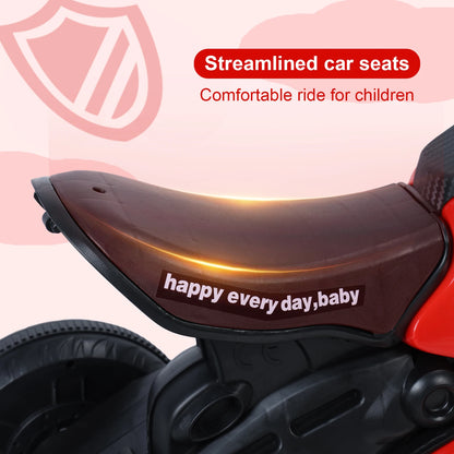 Kids Electric Tricycle Front Headlight Kids Motorcycle Ride-on Car Toy 3-Wheel Battery Powered Motorbike for Kids 1-6 Years Old