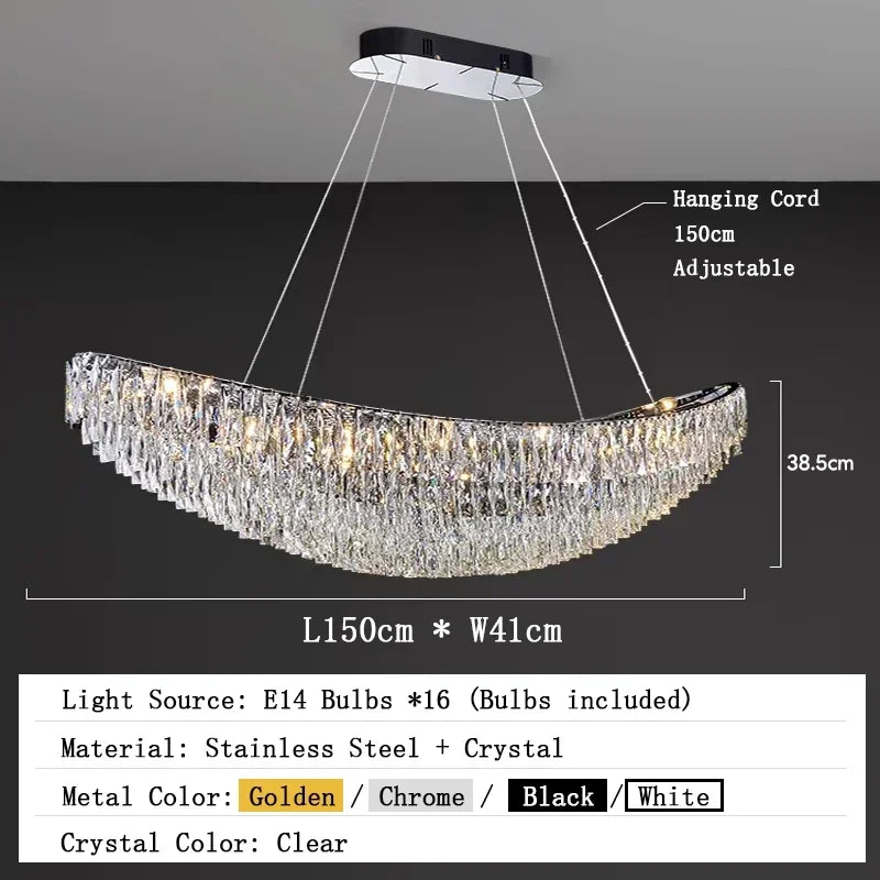 Modern Crystal Ceiling Chandelier For Living Room LED Lustre Hanging Lamps Dining Room Pendant Light Suspension Luminaire Lampen