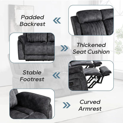 Zero Gravity Power Reclining Sofa with Adjustable Headrest, Electric Reclining Couch with Wireless Charge, USB, Customized