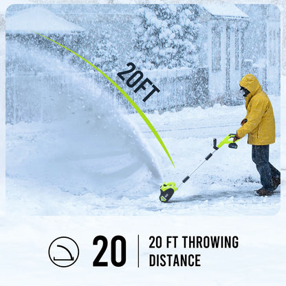 Deli STEELITE 21V 12" Cordless Snow Shovel w/4.0Ah Battery, 20' Throw - Electric Snow Blower for Driveway/Sidewalk