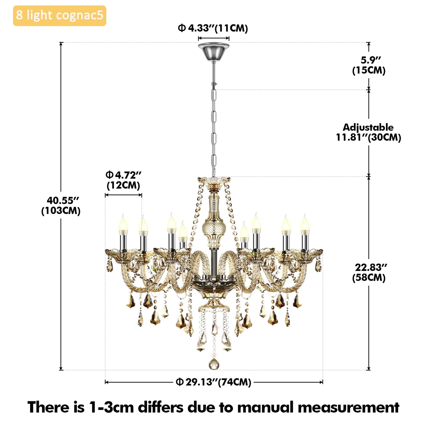 8Arms Modern Crystal Chandelier Luxury Crystals Lights Home Living Room Bedroom Wedding Decor Hanging Lamp Lobby Suspension