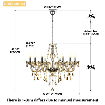 8Arms Modern Crystal Chandelier Luxury Crystals Lights Home Living Room Bedroom Wedding Decor Hanging Lamp Lobby Suspension