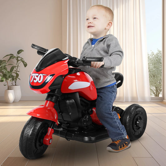 Kids Electric Tricycle Front Headlight Kids Motorcycle Ride-on Car Toy 3-Wheel Battery Powered Motorbike for Kids 1-6 Years Old