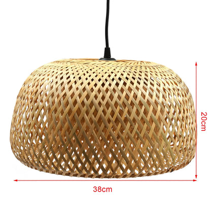 Vintage Bamboo Wicker Rattan Shade Pendant Light Hanging Ceiling Lamp Fixture Chandeliers