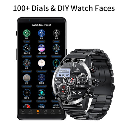 LIGE 2024 New Outdoor Bluetooth Call Smart Watch Men 1.32 inch AMOLED Full Touch Fitness Bracelet Waterproof Smartwatch Men