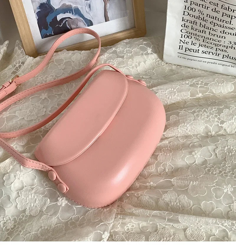 Candy Color Women Saddle Shoulder Bag Portable Female Clutch Purse Handbags Crossbody Bag Fashion Ladies Small Messenger Bags