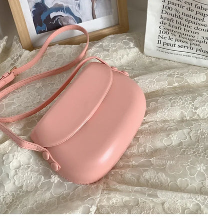 Candy Color Women Saddle Shoulder Bag Portable Female Clutch Purse Handbags Crossbody Bag Fashion Ladies Small Messenger Bags