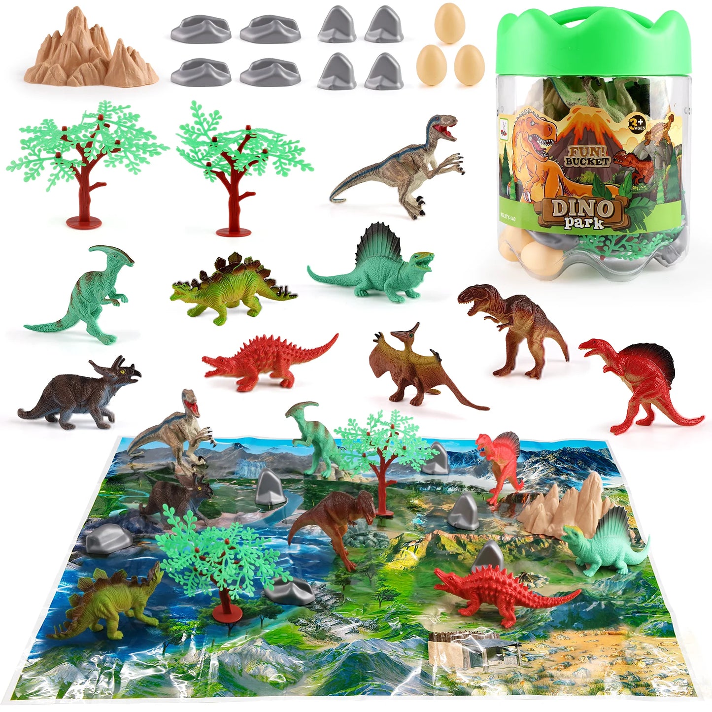 Bucket children's simulated animal model dinosaur boy and girl early education cognitive toy