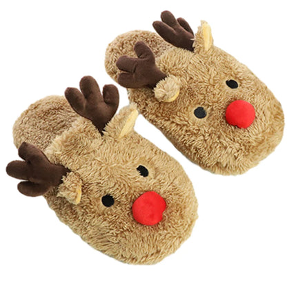 Christmas Reindeer Slippers House Flat Floor Soft Slides Winter Slippers Slip-On Slippers Women Men Breathable Bedroom Slippers