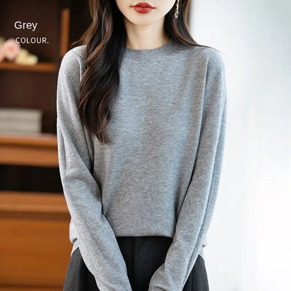 Women 22 colors weater O-neck Autumn Winter Basic 100% Andy velvet Warm Casual Pulls Jumpers Korean FashionSpring Knitwear 2025