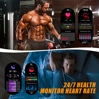 LaNikar 2024 New Bluetooth Call Smart Watch Men Full Touch Screen Health Monitor With Flashlight Men SmartWatch For IOS Android