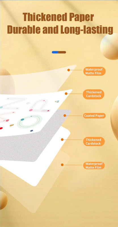 34-Page Children's Reusable Workbook Set with Erasable Pen - Early Learning of Writing and Drawing Skills Development, Educational Books for Pen Control Training, Innovative Learning - Perfect Choice for Christmas and Birthda