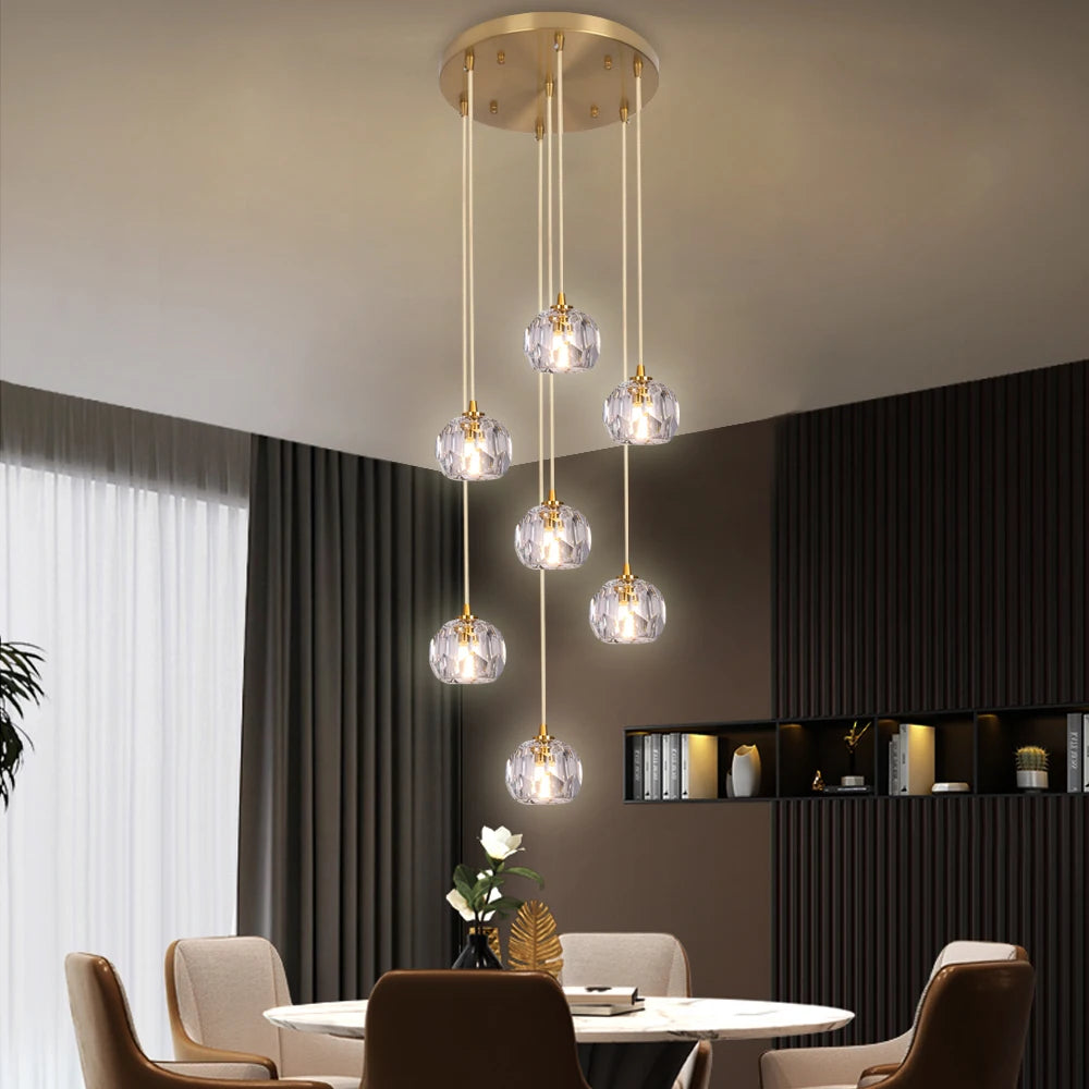VETRULUS Crystal Pendant Ceiling Lamps Modern Home Decoration Luxury Chandeliers Lighting Bedroom Living Room Hanging Light