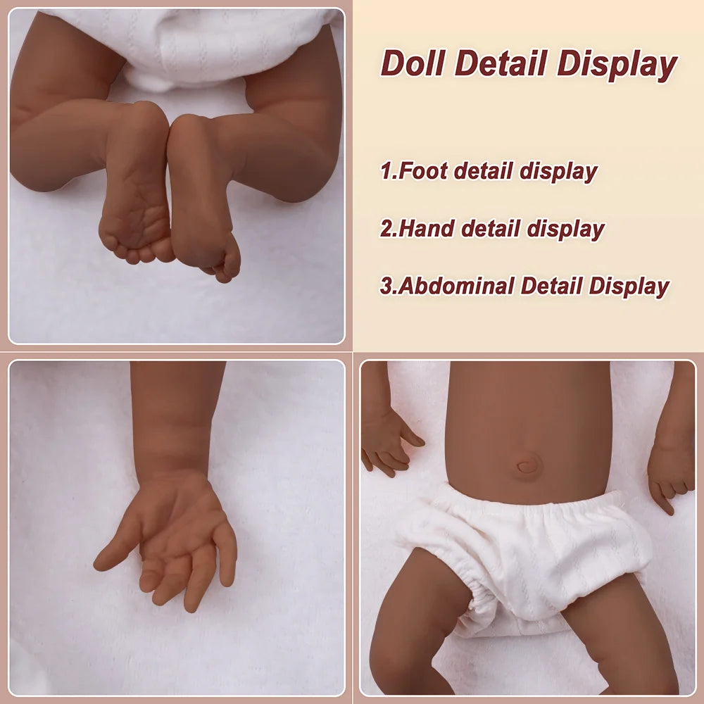 18.11 inch 2.8kg full body soft silicone baby girl reincarnation doll with real touch and mouth opening capability