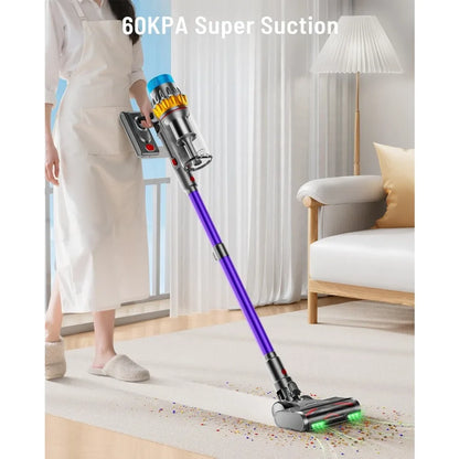 Cordless Vacuum Cleaner 60KPA 75Min 650W Motor Powerful Vacuum Cleaners for Home Self-Stand Cordless Stick Vacuum Rechargeable