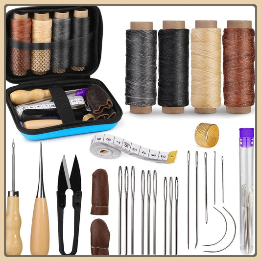 Professional Leather Repair Kit, Waxed Thread Stitching Tools for Car Seats & Sofa DIY