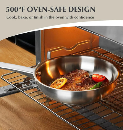 KOCH SYSTEME CS 10 Piece Stainless Steel Pots and Pans Set,  Kitchen Cookware Sets, Induction Ready, Oven Safe to 450°F