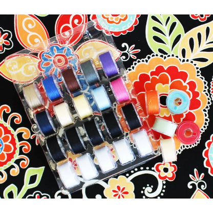 Transparent Sewing Bobbins Class 15 25pcs 100% Polyester Threaded 50 Yards 45M Reusable for Most Sewing Machines