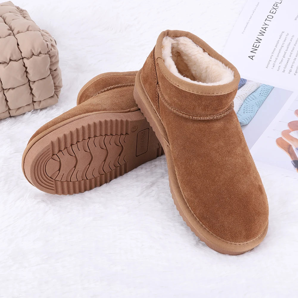 Women Snow Boots Warm Winter Booties Anti-Slip Comfort Ankle Boots Water Resistant Thermal Plush Boots for Outdoor Sports
