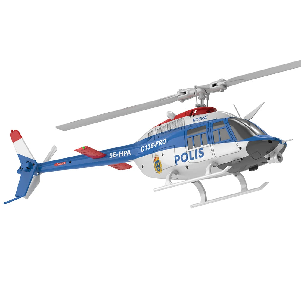 RC ERA C138 PRO Brushless Motor Bell 206 2.4G 6CH 6-Axis Gyro Optical Flow Localization 1:33 Scale Flybarless RC Helicopter