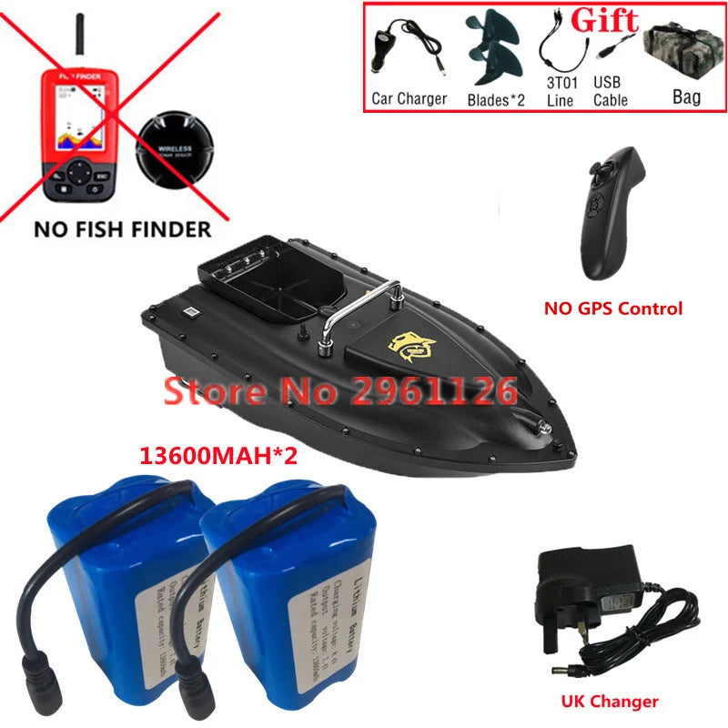 600M GPS Sonar Fish Exploration High Speed Remote Control Bait Boat Model 1.5KG 16GPS Constant Speed Cruise RC Bait Boat Model