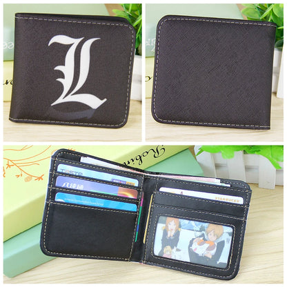 Death Note Anime Black PU Leather Short Wallet Card and Coin Purse for Boys Girls Gift