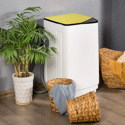 Portable Washer and Spin Dryer 7.7lbs Capacity Compact Laundry Washer with Built-in Barrel Light Drain Pump and Long Hose