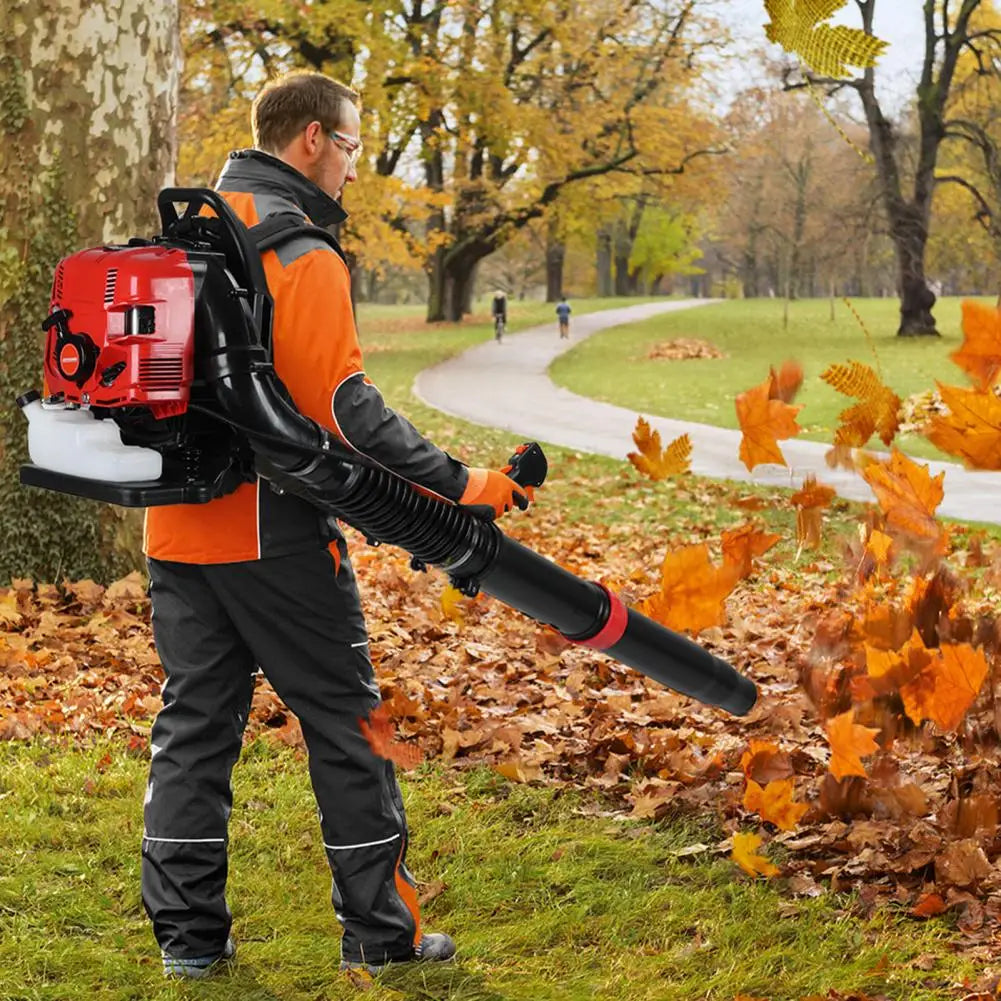 Leaf Blower, 75.6CC 4-Stroke Backpack Gas Leaf Blower, Snow Blower, Up to 900 CFM and 210 MPH, Variable Speed, Cruise Control