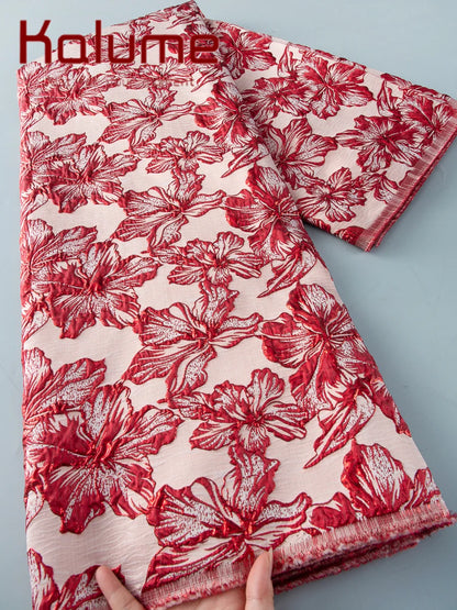 Kalume Lace Luxury African Tulle Brocade Lace Fabric High Quality French Gilding Lace Fabric For Sew Cloth Diy Party Dress F4063